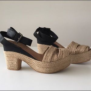 Daniela Polo Leather & Jute Platform Espadrilles